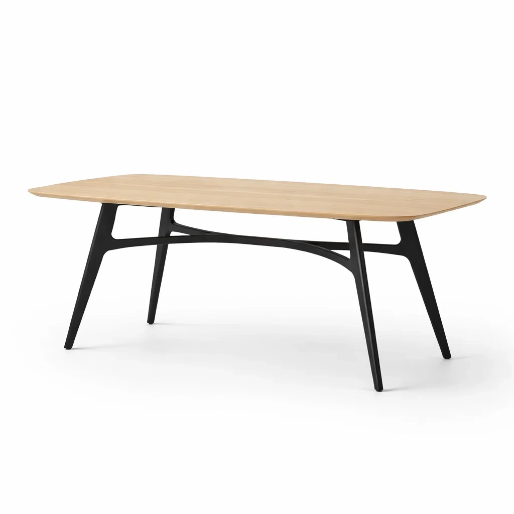 Tavolo rettangolare in Legno e Metallo-HOMESOOTHE