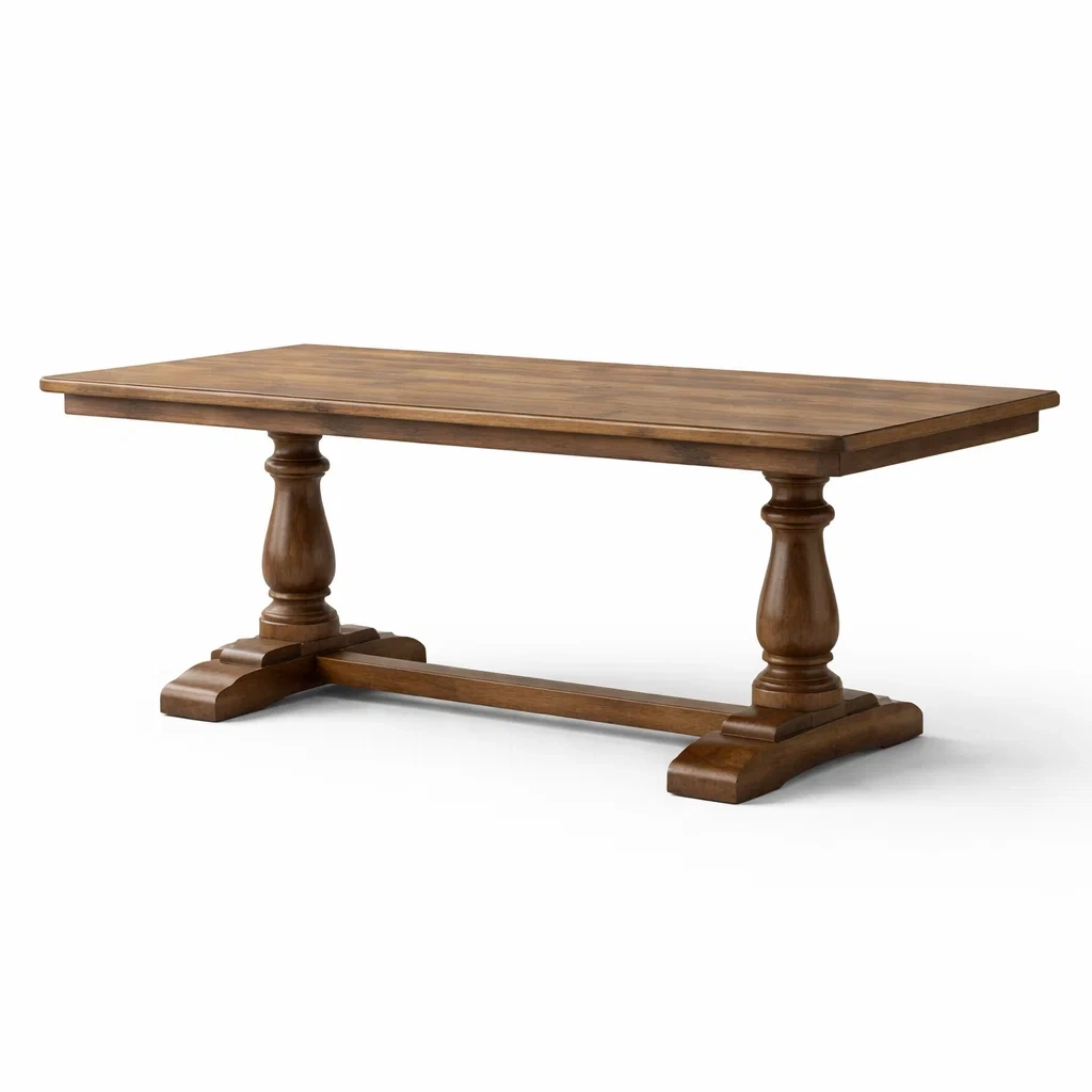 Tavolo rettangolare in Legno Massello Marrone 200x100x75 cm-HOMESOOTHE