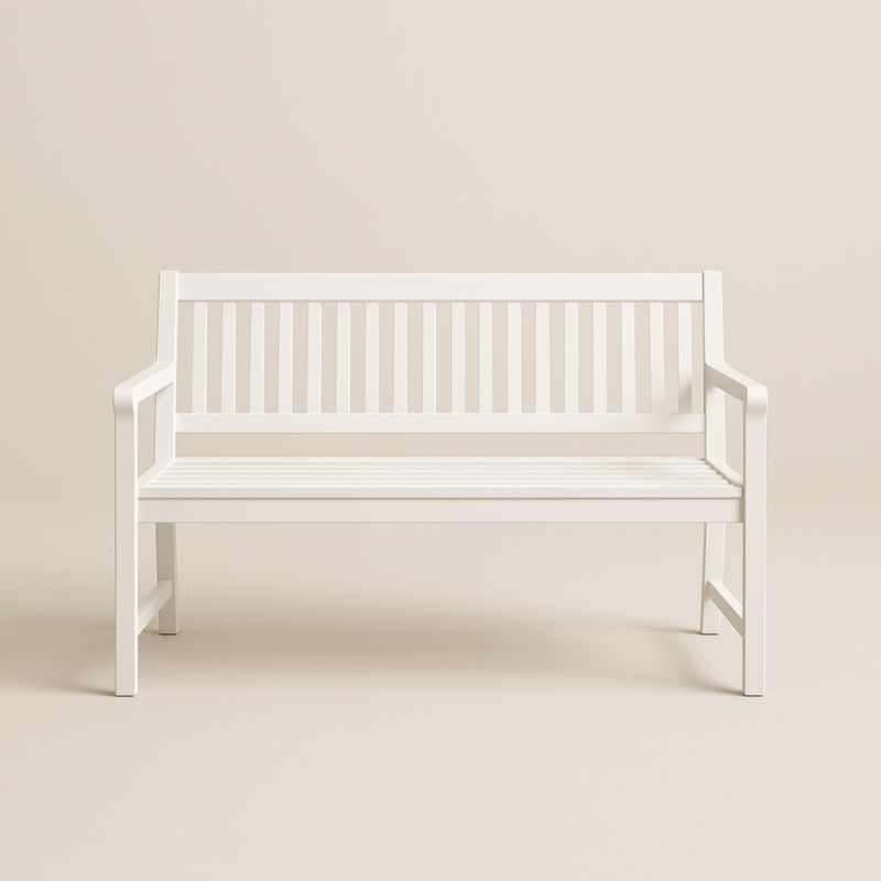 Banc d'extérieur en bois blanc 120cm