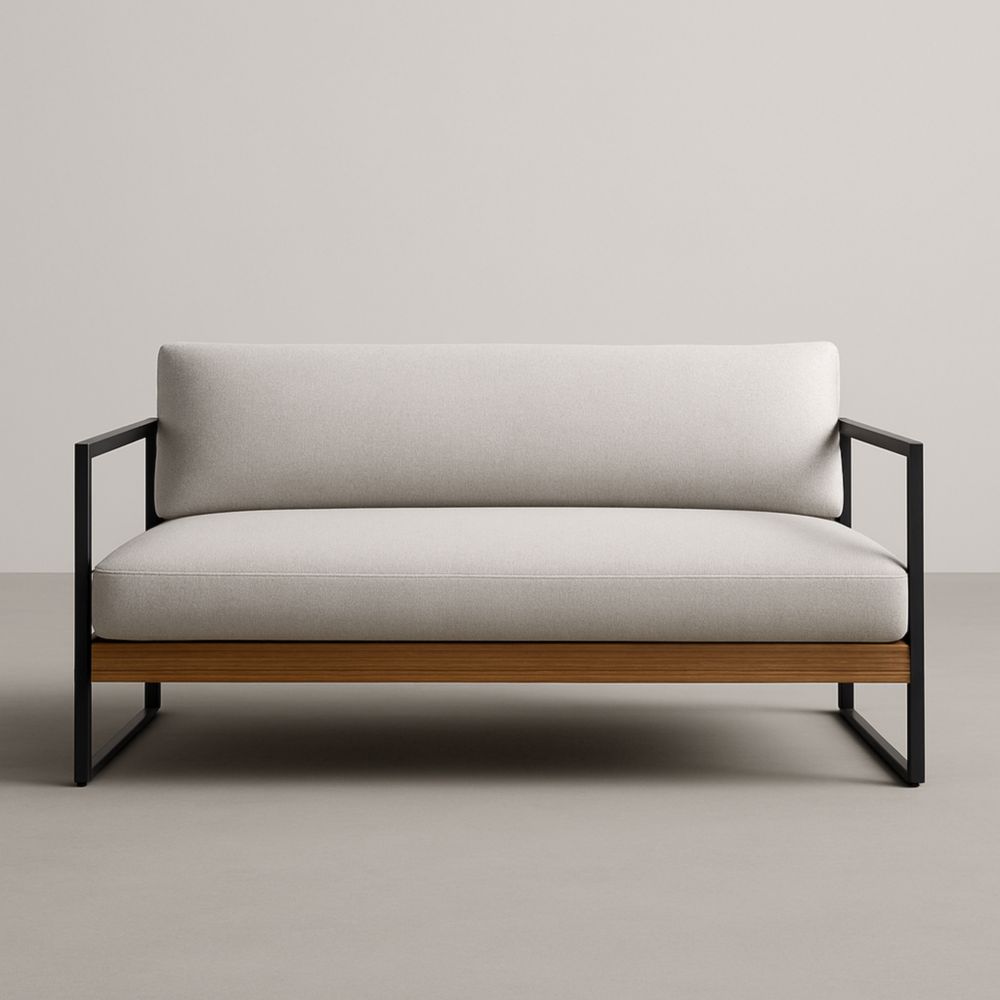 Canapé droit en tissu avec cadre en métal et bois 150cm