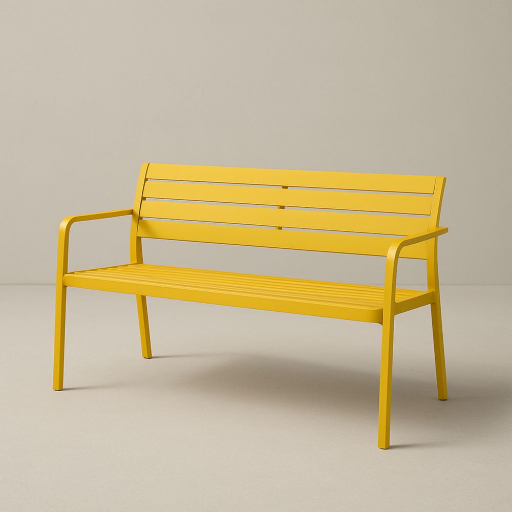 Banc d'extérieur en aluminium jaune