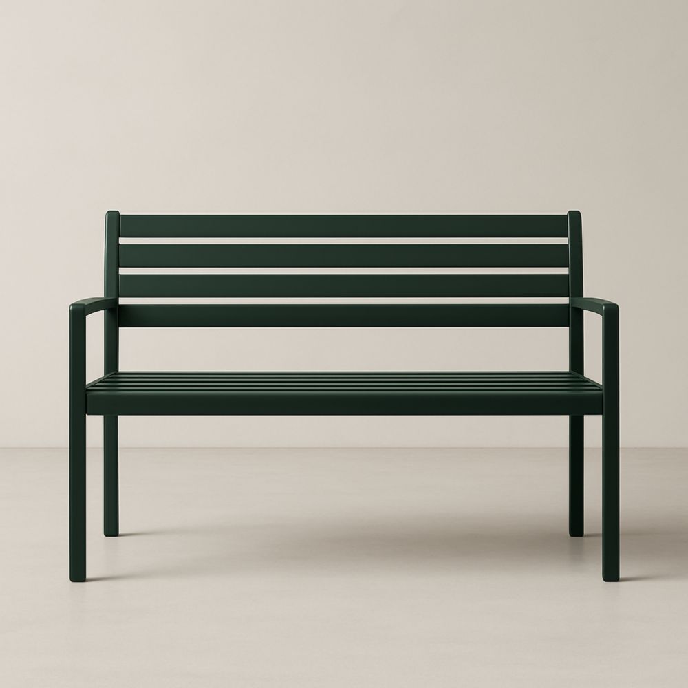 Banc en métal vert foncé 122x54x80 cm