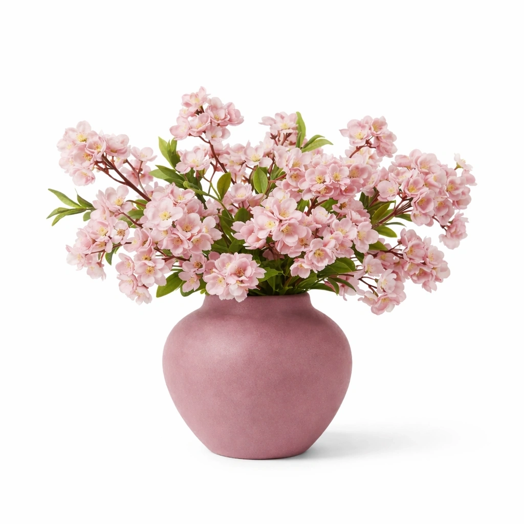 Vase decoratif noir avec composition florale artificielle elegante-EaseUnit