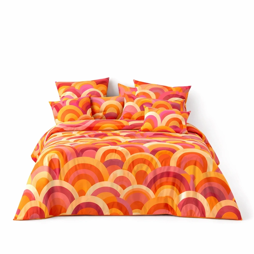 Ensemble de linge de lit motif arc en ciel multicolore pour chambre adulte-EaseUnit