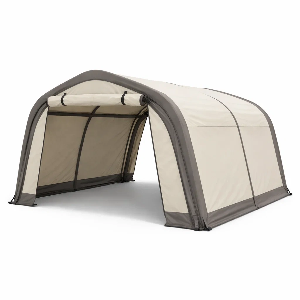 Garage pliable en toile beige pour voiture-MistHaus