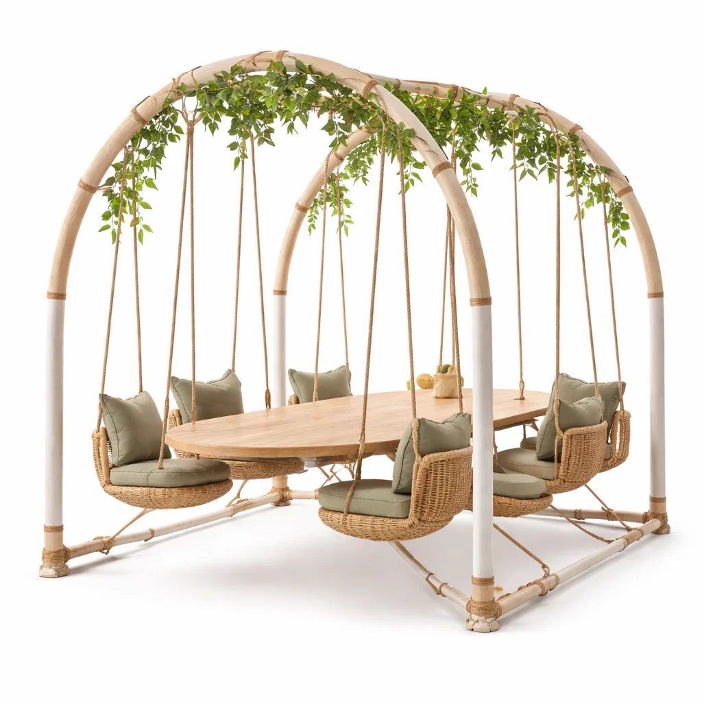 Ensemble table a manger avec balancelle