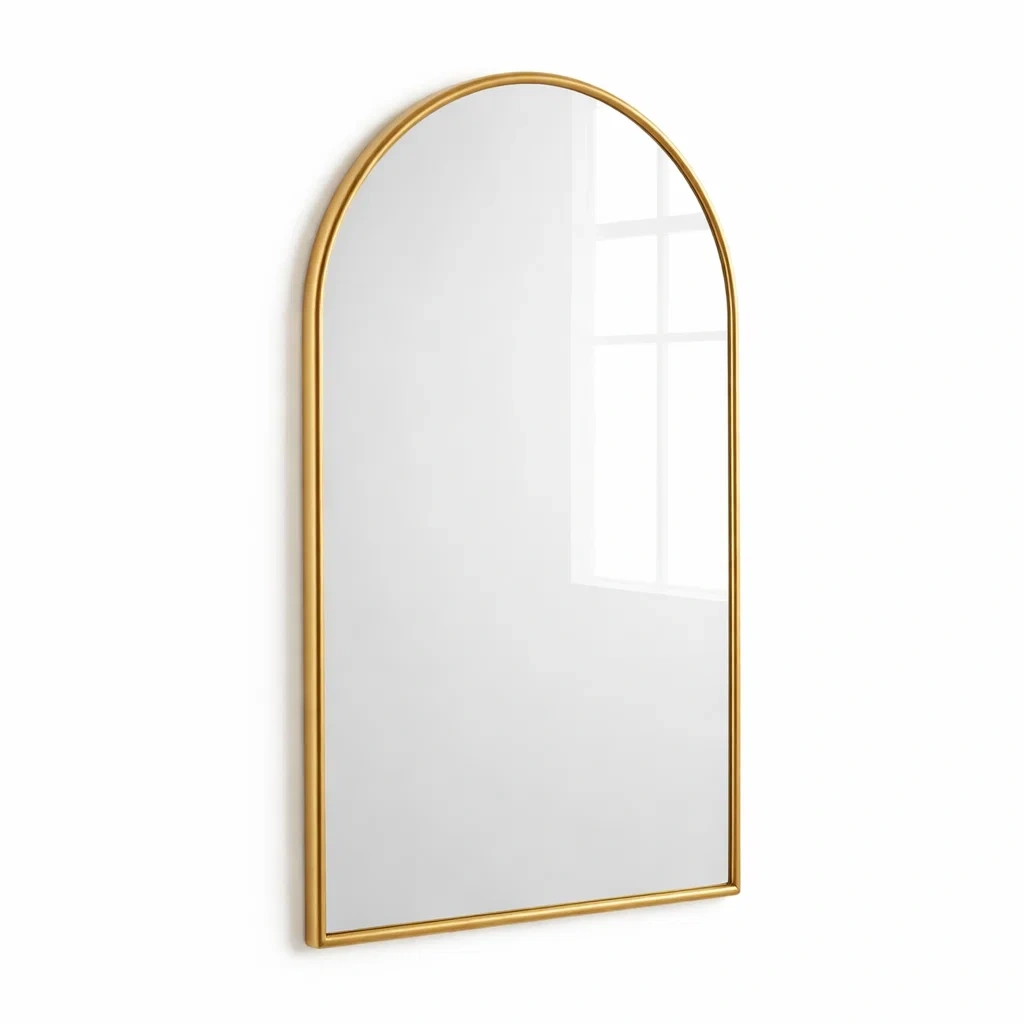 Arche mural miroir cadre metal dore-MistHaus