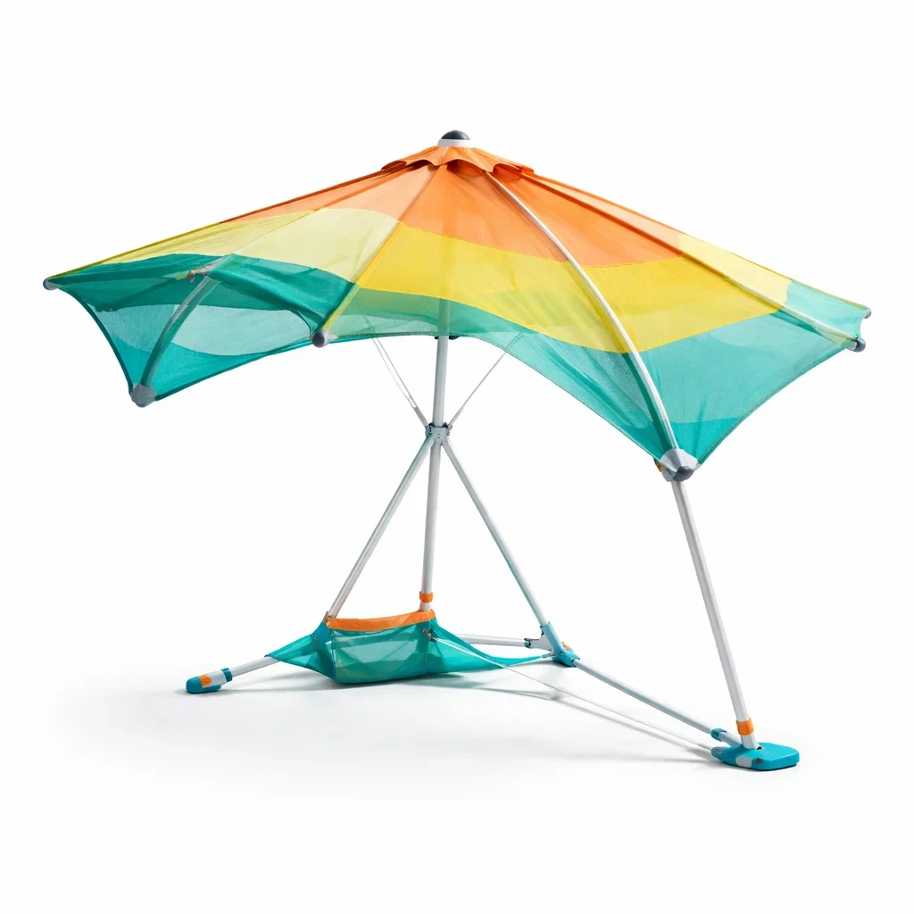 Parasol de plage pliable avec armature legere-SimplyHeir