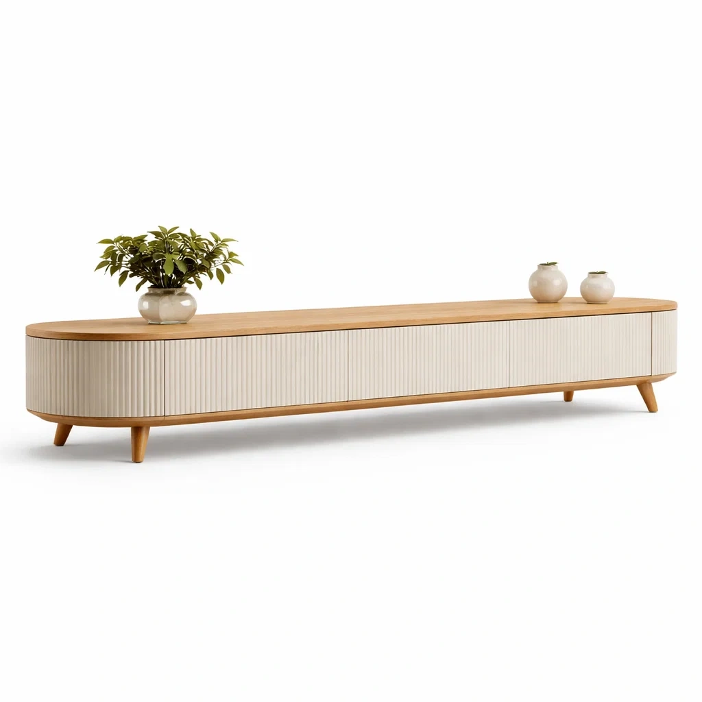 Meuble TV bas a portes-LayoutLuxe