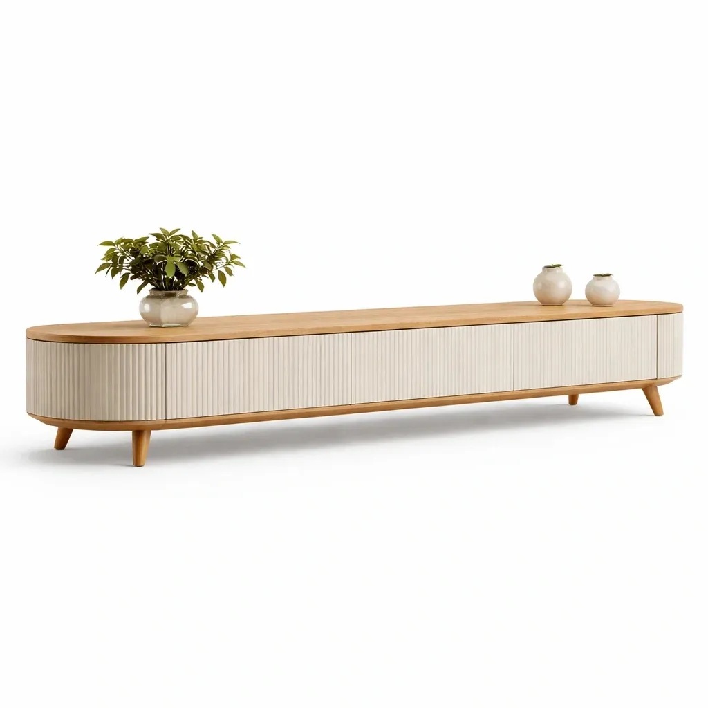 Meuble TV bas a portes-LayoutLuxe