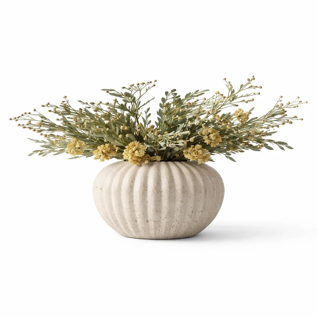 Vase decoratif strie bas-LayoutLuxe
