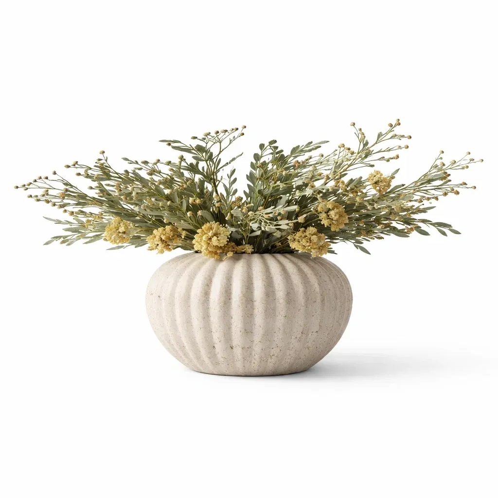 Vase decoratif strie bas-LayoutLuxe