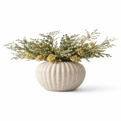 Vase decoratif strie bas-LayoutLuxe