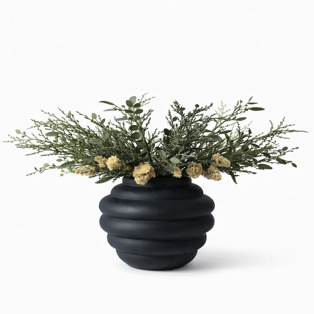 Vase decoratif nervure-LayoutLuxe