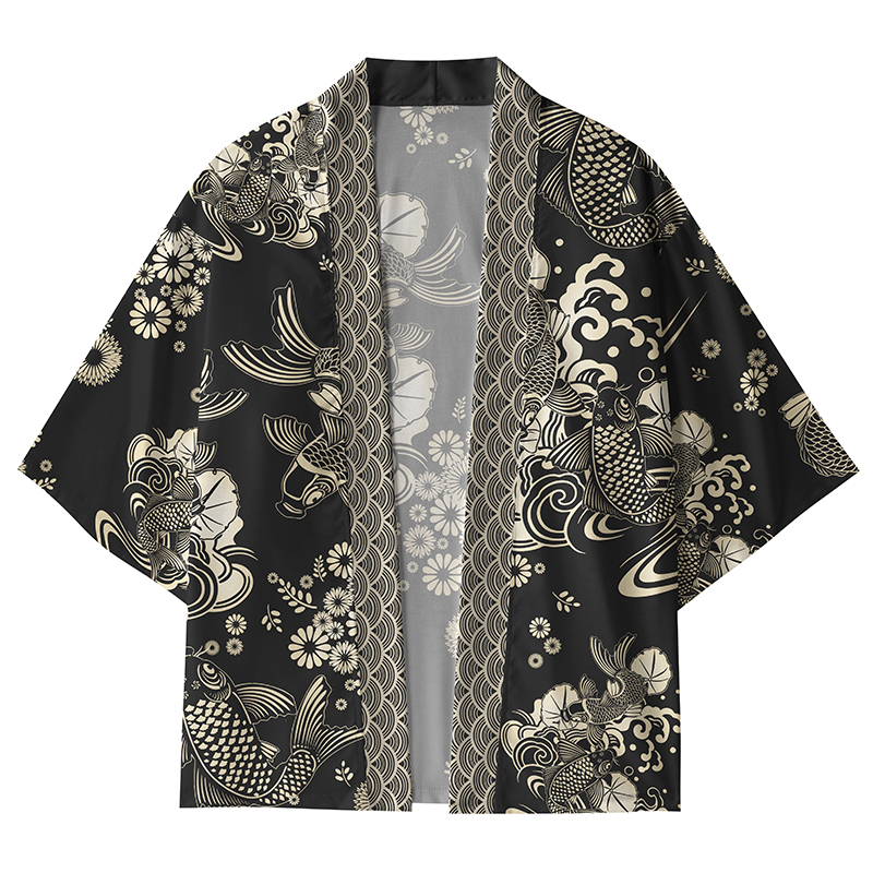 Tokyo-Lion Golden Koi Kimono Cardigan