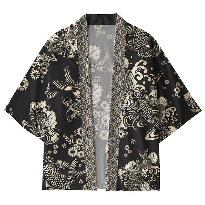 Tokyo-Lion Golden Koi Kimono Cardigan