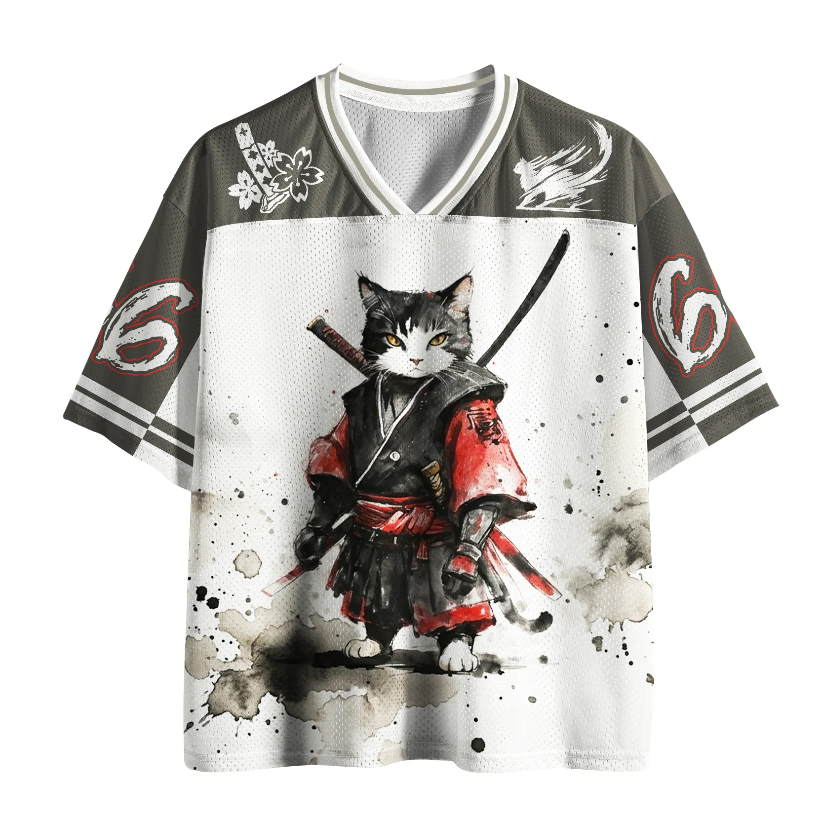 Tokyo-Lion Sumie Samurai Cat Mesh Jersey-Tokyo-Lion