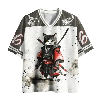 Tokyo-Lion Sumie Samurai Cat Mesh Jersey-Tokyo-Lion