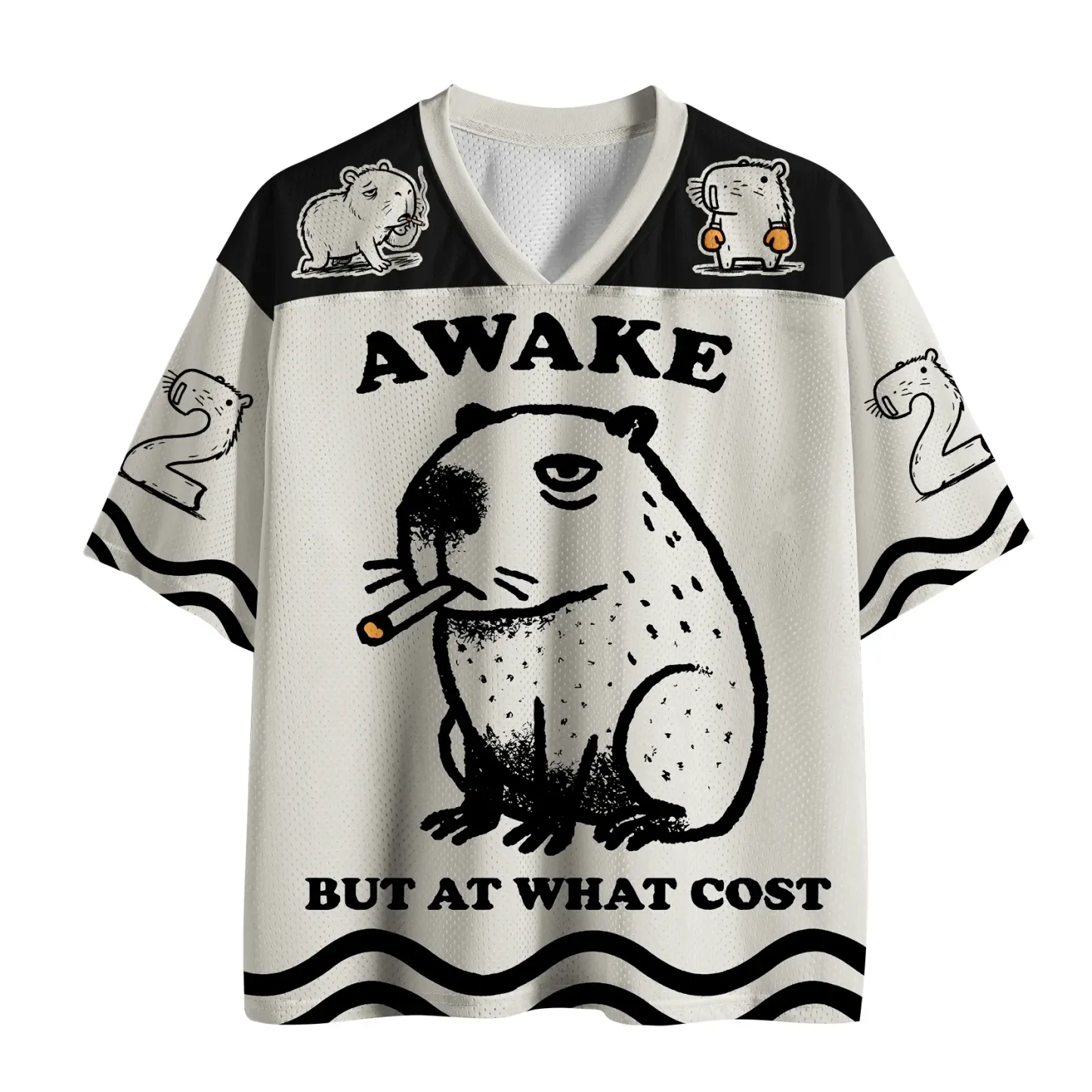 Tokyo-Lion Smoking Capybara Mesh Jersey-Tokyo-Lion