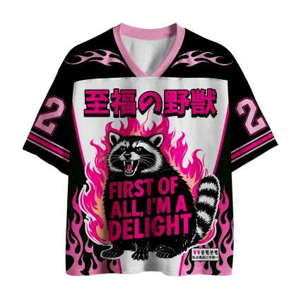 Tokyo-Lion Roaring Raccoon Mesh Jersey-Tokyo-Lion