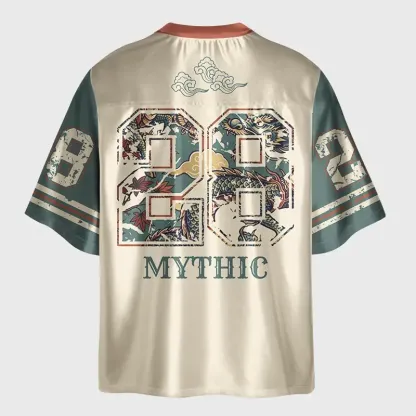 Tokyo-Lion Cloud Dragon Auspicious Qilin Glossy Oversized Jersey