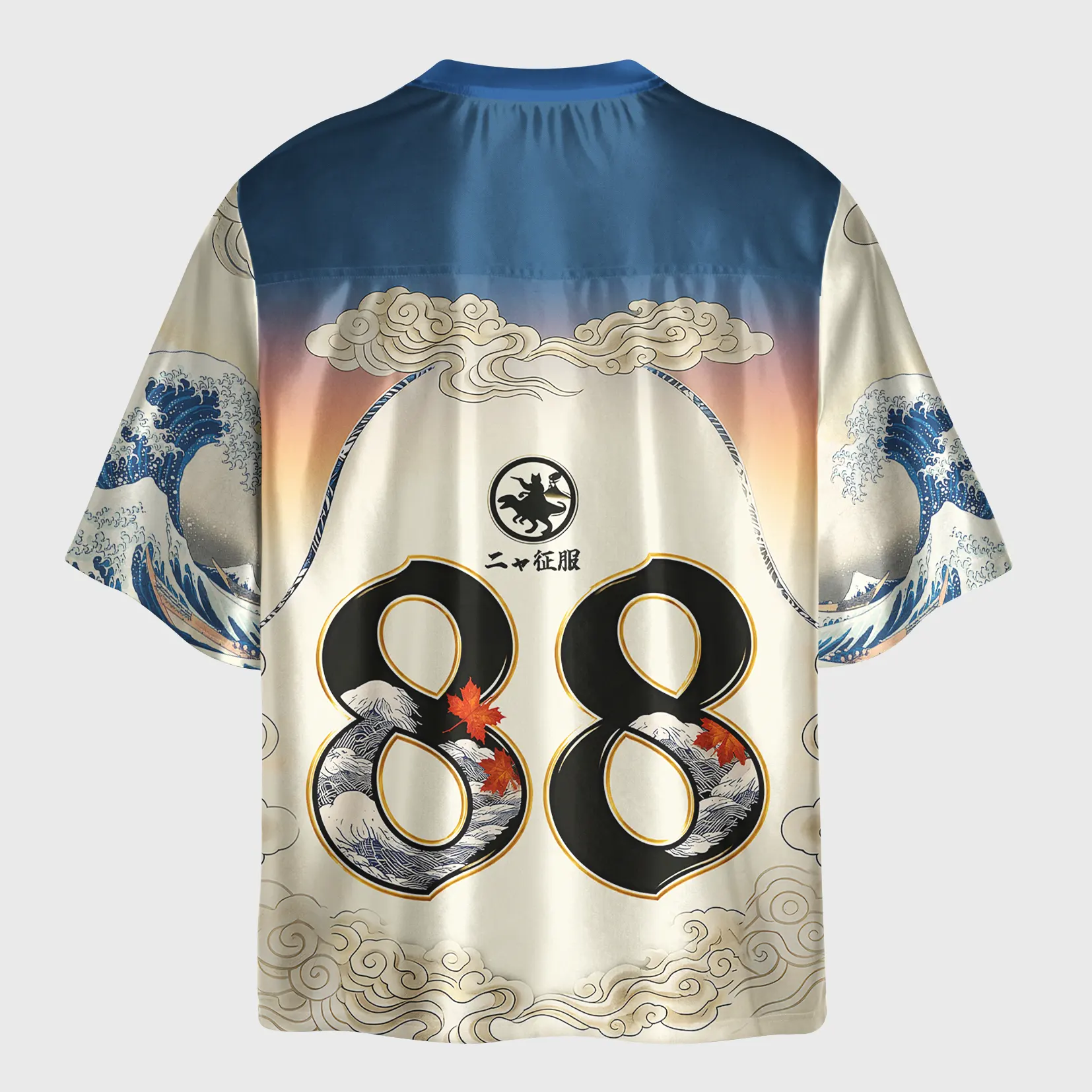 Tokyo-Lion Cat Riding A Dinosaur Glossy Oversized Jersey