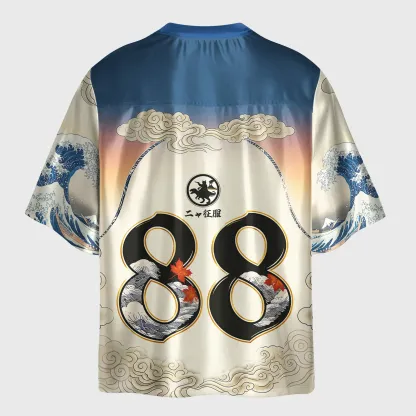 Tokyo-Lion Cat Riding A Dinosaur Glossy Oversized Jersey