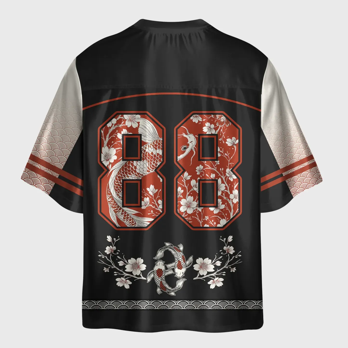 Tokyo-Lion Vintage Sakura And Koi Glossy Oversized Jersey