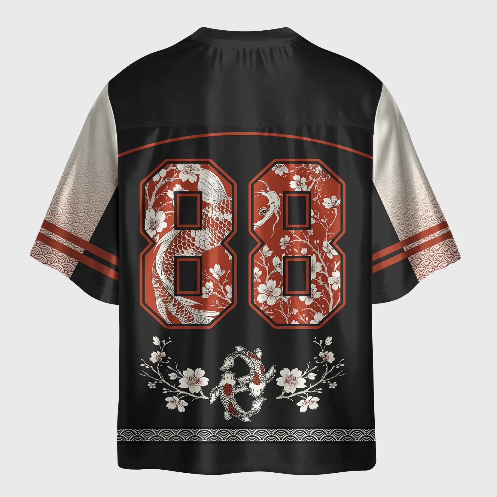 Tokyo-Lion Vintage Sakura And Koi Glossy Oversized Jersey