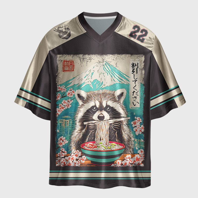 Tokyo-Lion Please Give Raccoon A Discount Glossy Oversized Jersey