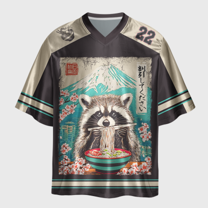Tokyo-Lion Please Give Raccoon A Discount Glossy Oversized Jersey