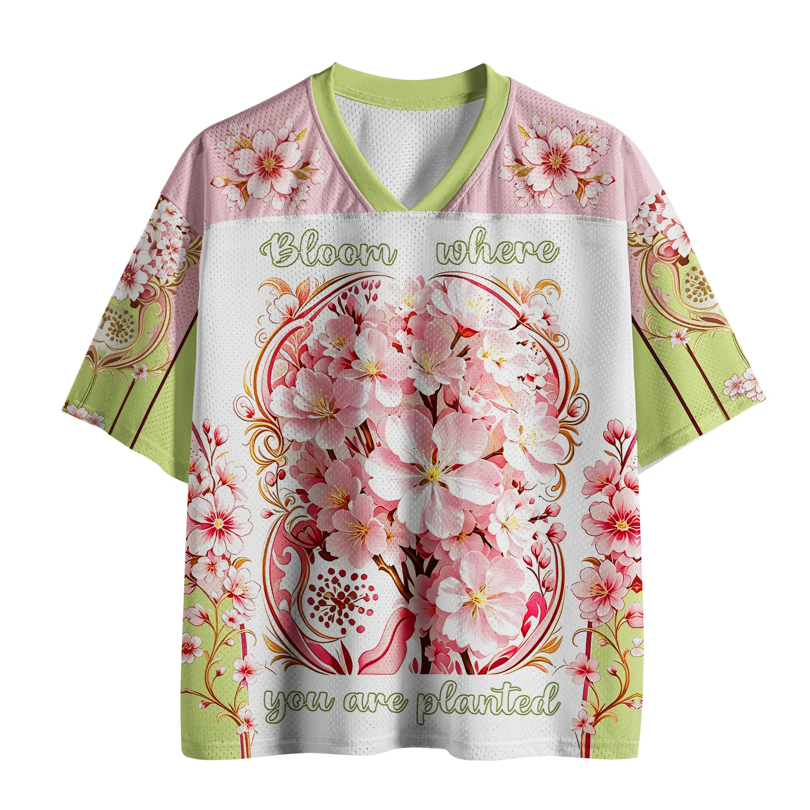 Tokyo-Lion Sakura:Bloom Where You Are Planted Mesh Jersey-Tokyo-Lion