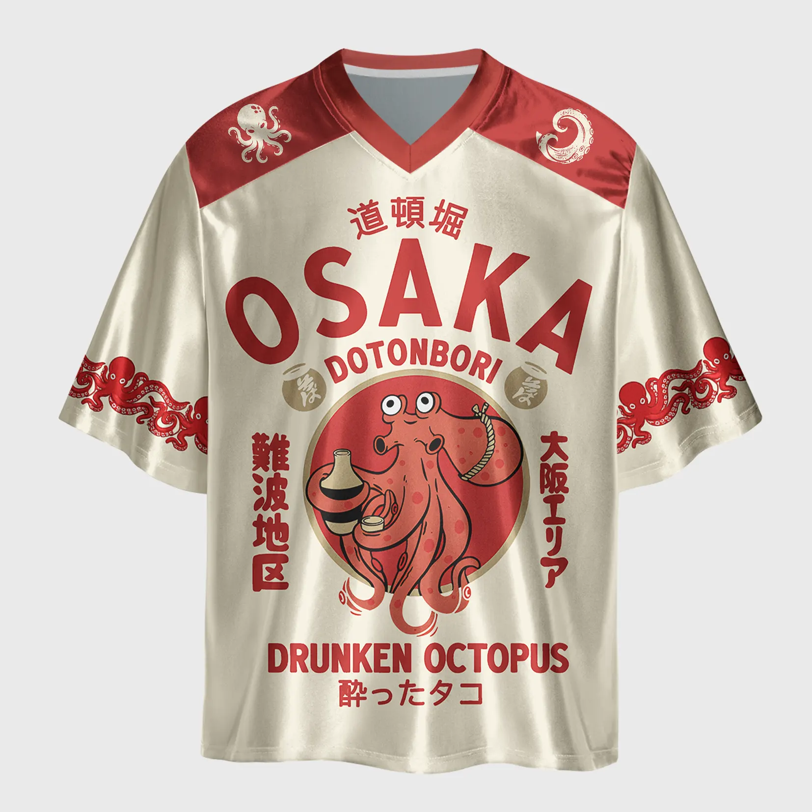 Tokyo-Lion Drunken Octopus Japan Glossy Oversized Jersey