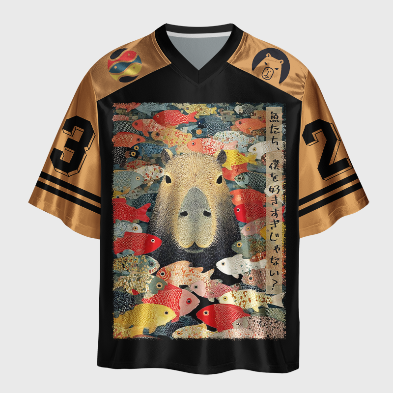 Tokyo-Lion The Popular Capybara Glossy Oversized Jersey