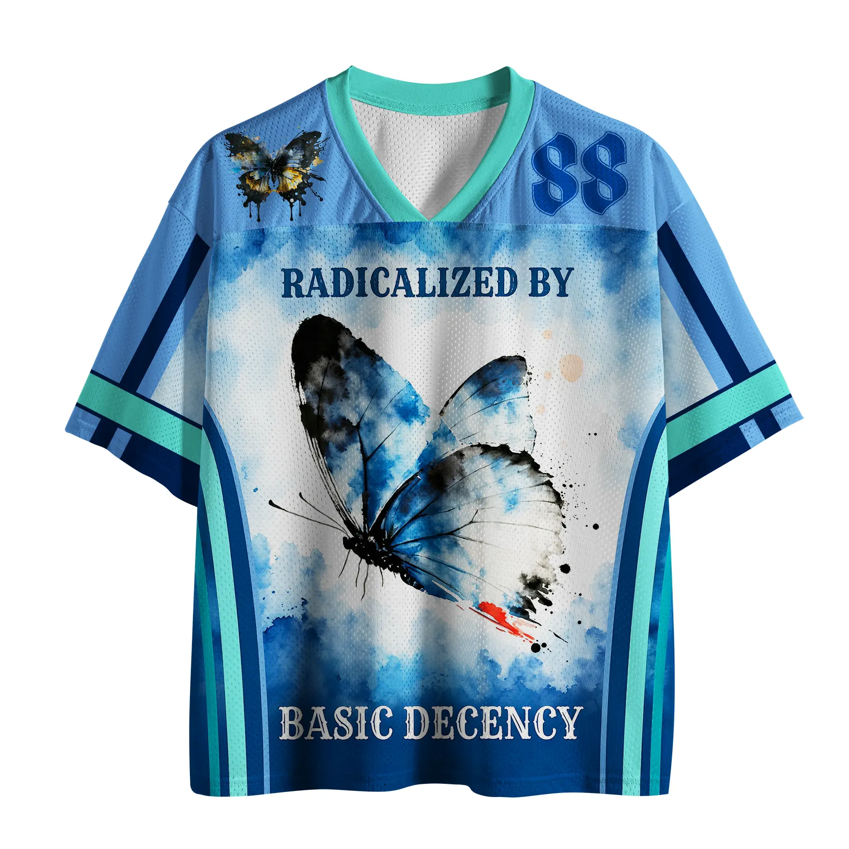 Tokyo-Lion Ink Painting Butterfly：Radicalized By Basic Decency Mesh Jersey-Tokyo-Lion