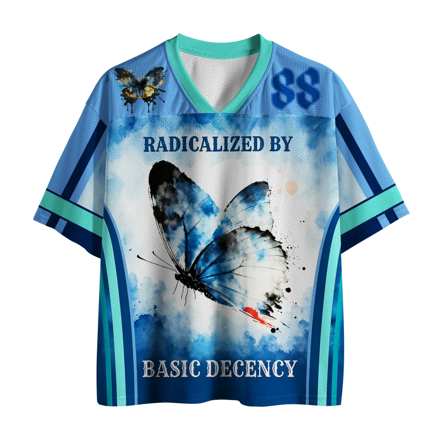 Tokyo-Lion Ink Painting Butterfly：Radicalized By Basic Decency Mesh Jersey-Tokyo-Lion