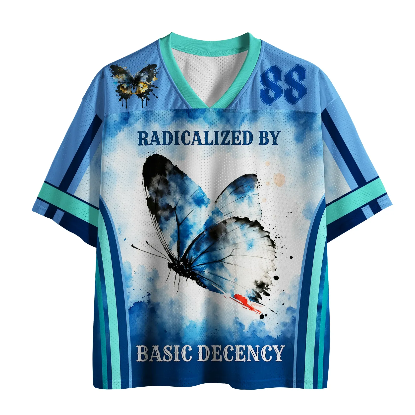 Tokyo-Lion Ink Painting Butterfly：Radicalized By Basic Decency Mesh Jersey-Tokyo-Lion