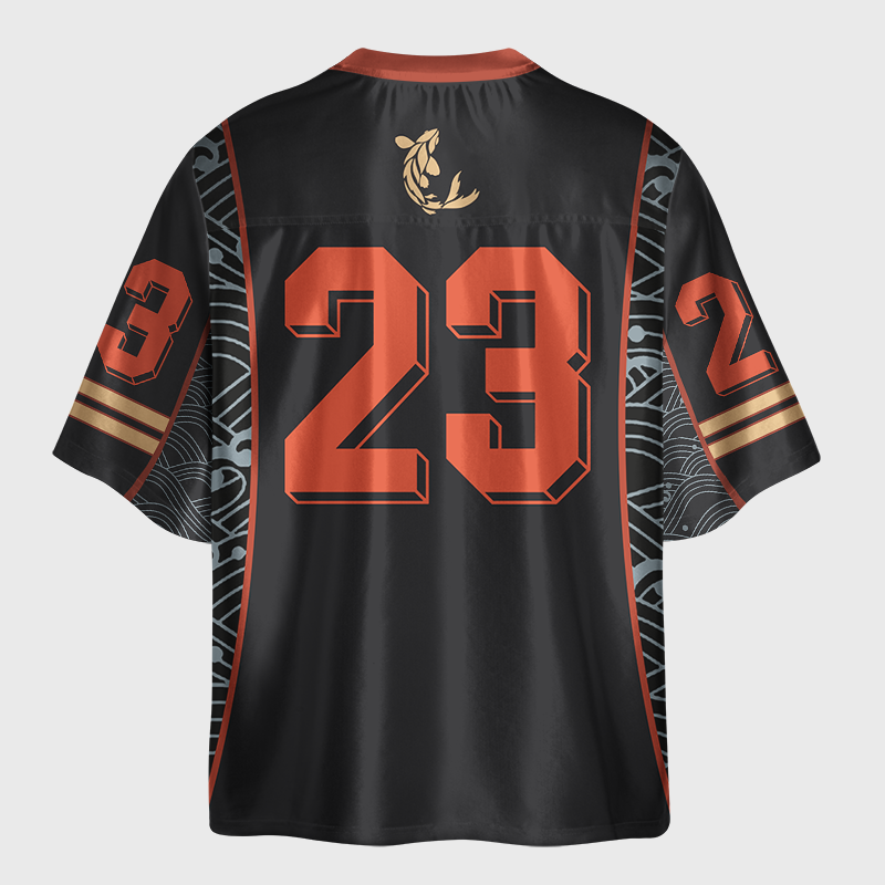 Tokyo-Lion Sacred Lotus&Rising Koi Glossy Oversized Jersey
