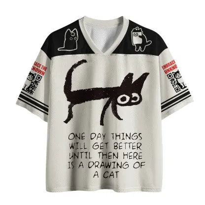 Tokyo-Lion Cat Cheer Up Drawing Mesh Jersey-Tokyo-Lion