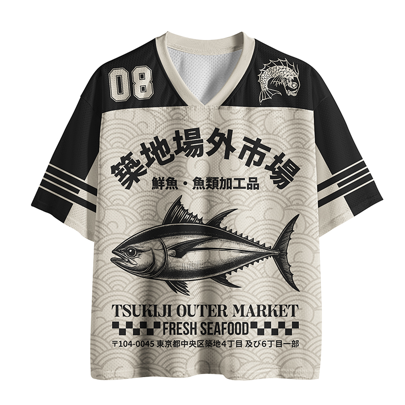 Tokyo-Lion Japan Tsukiji Market Fish Mesh Jersey