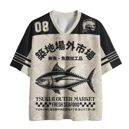 Tokyo-Lion Japan Tsukiji Market Fish Mesh Jersey