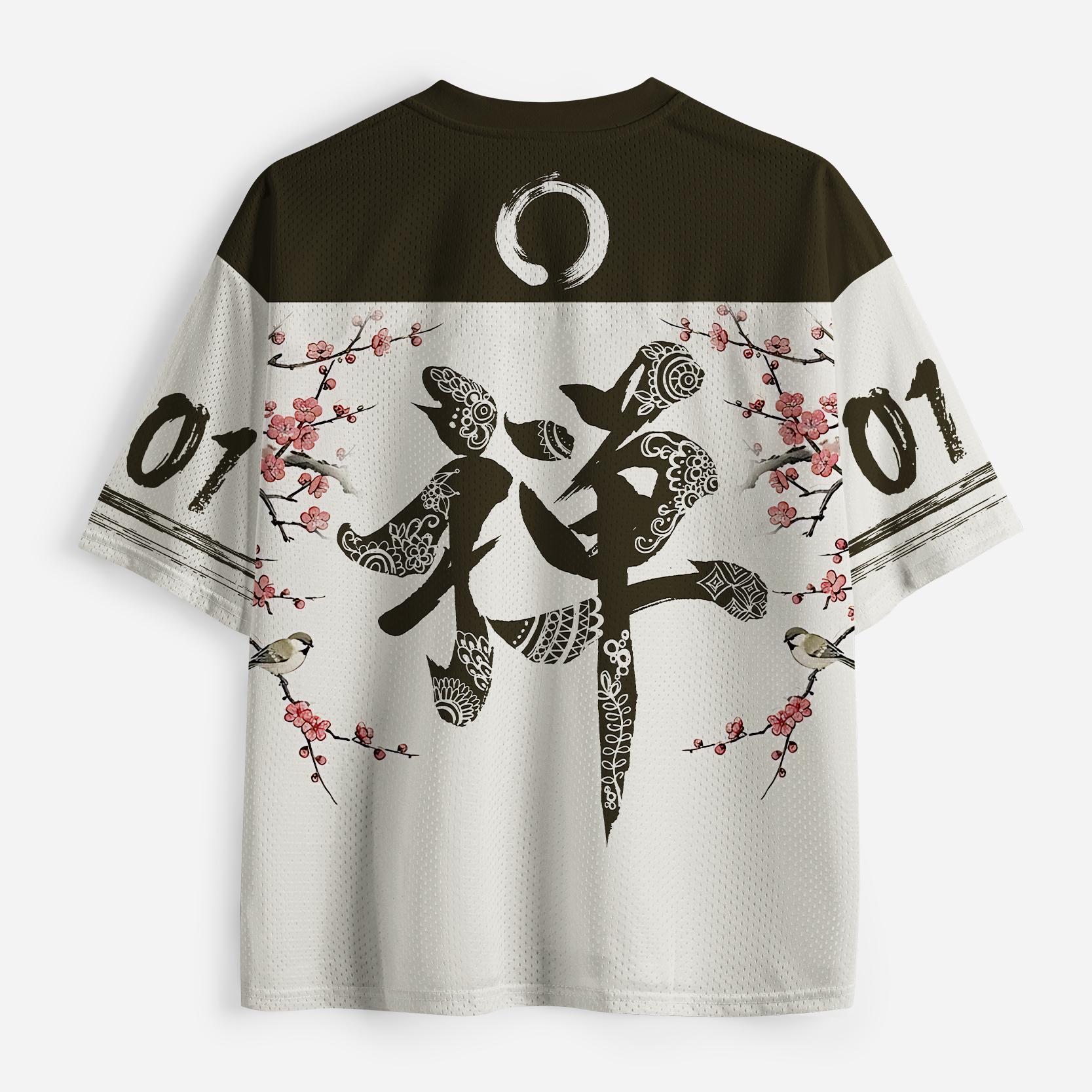 Tokyo-Lion Cat's Back Ink Painting Mesh Jersey