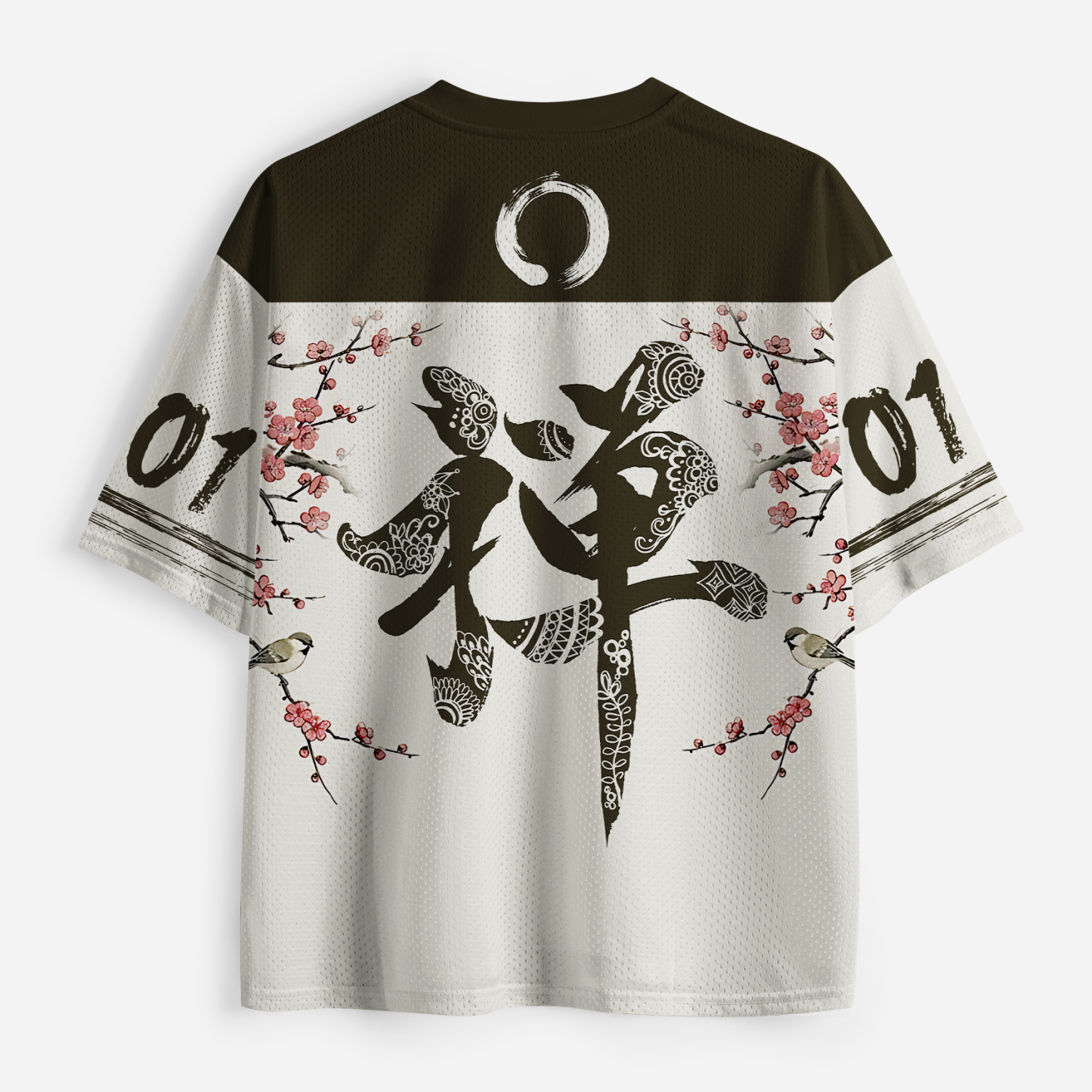 Tokyo-Lion Cat's Back Ink Painting Mesh Jersey