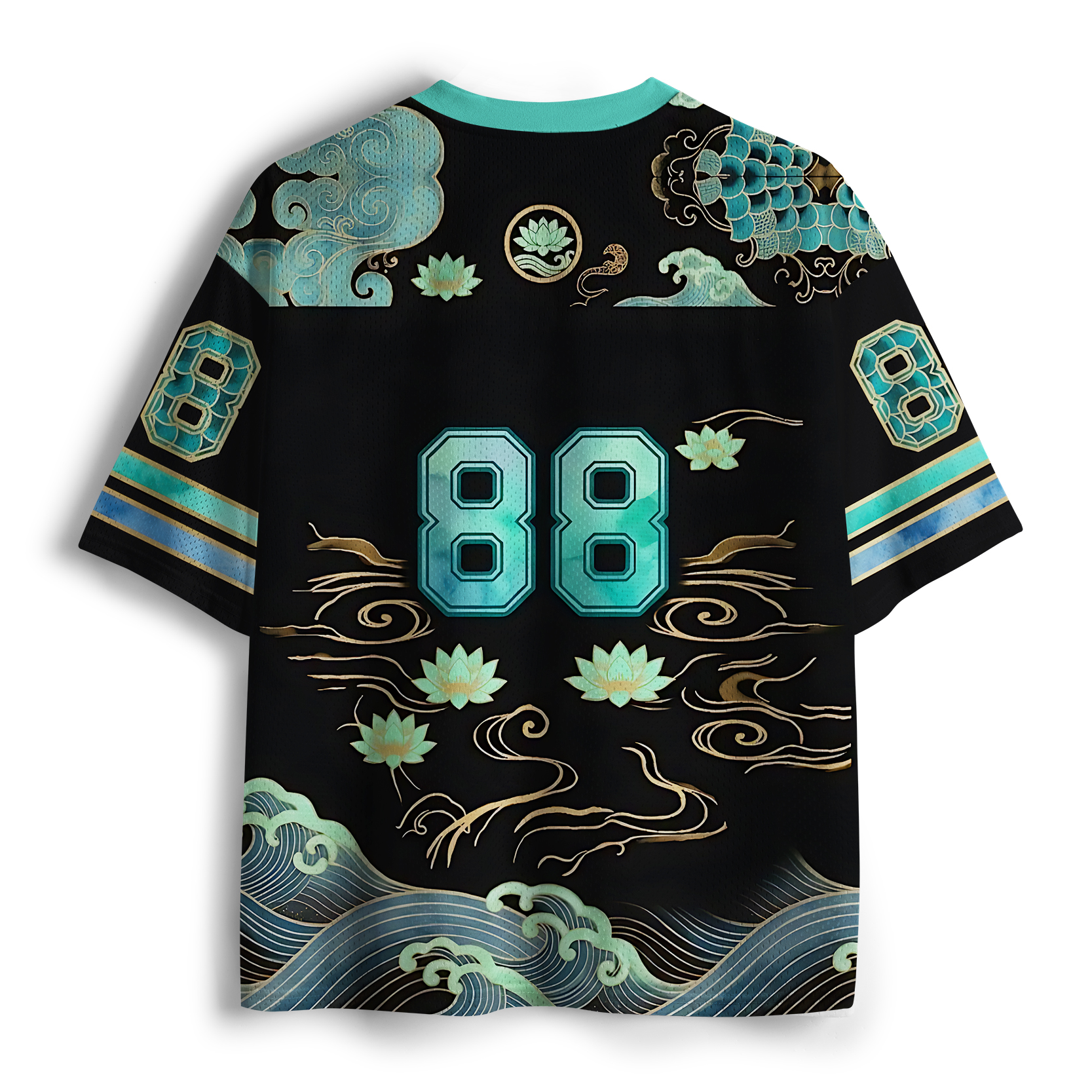 Tokyo-Lion Whale Ink Painting Landscape Mesh Jersey