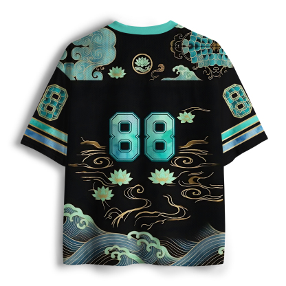 Tokyo-Lion Whale Ink Painting Landscape Mesh Jersey