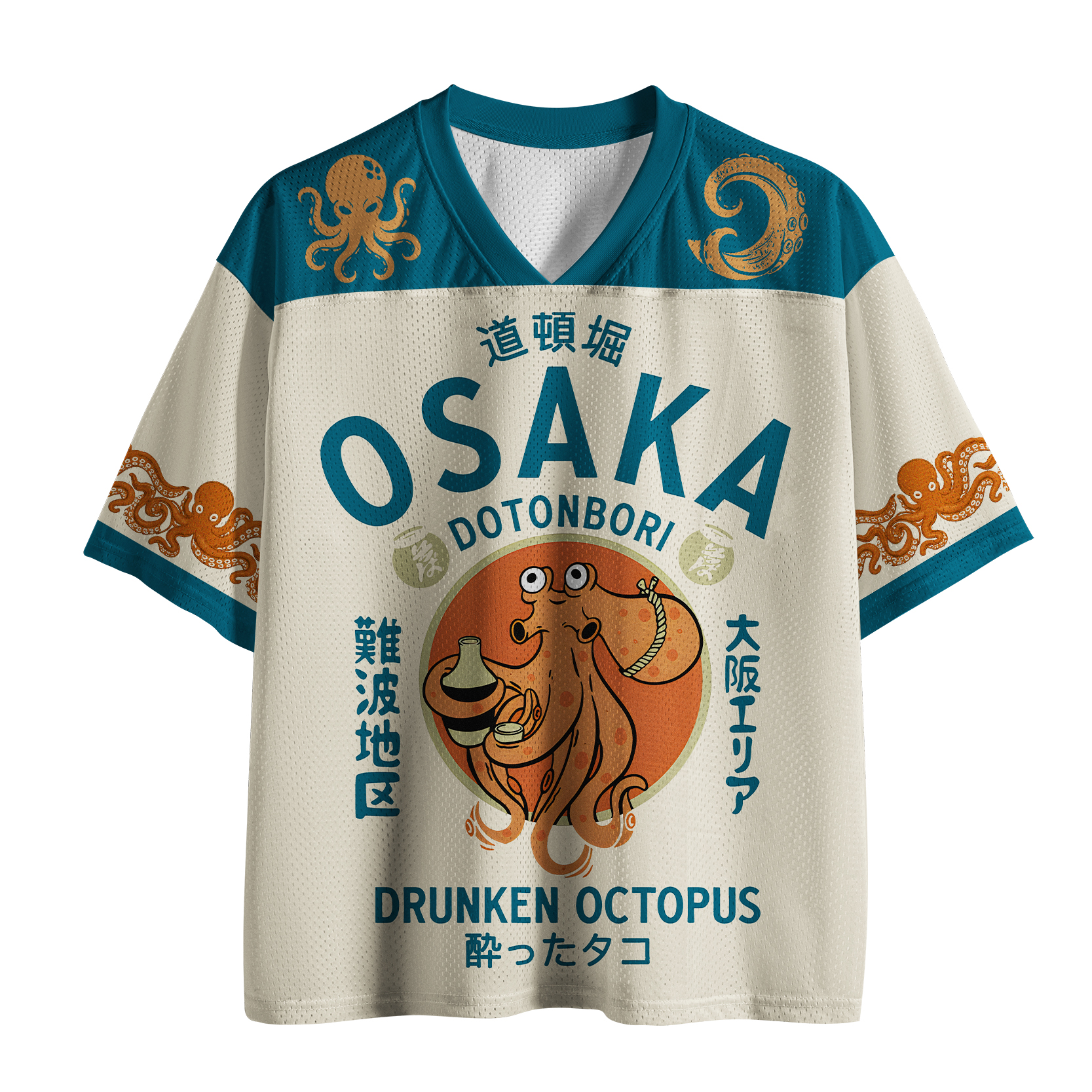 Tokyo-Lion Vintage Drunken Octopus Japan Mesh Jersey