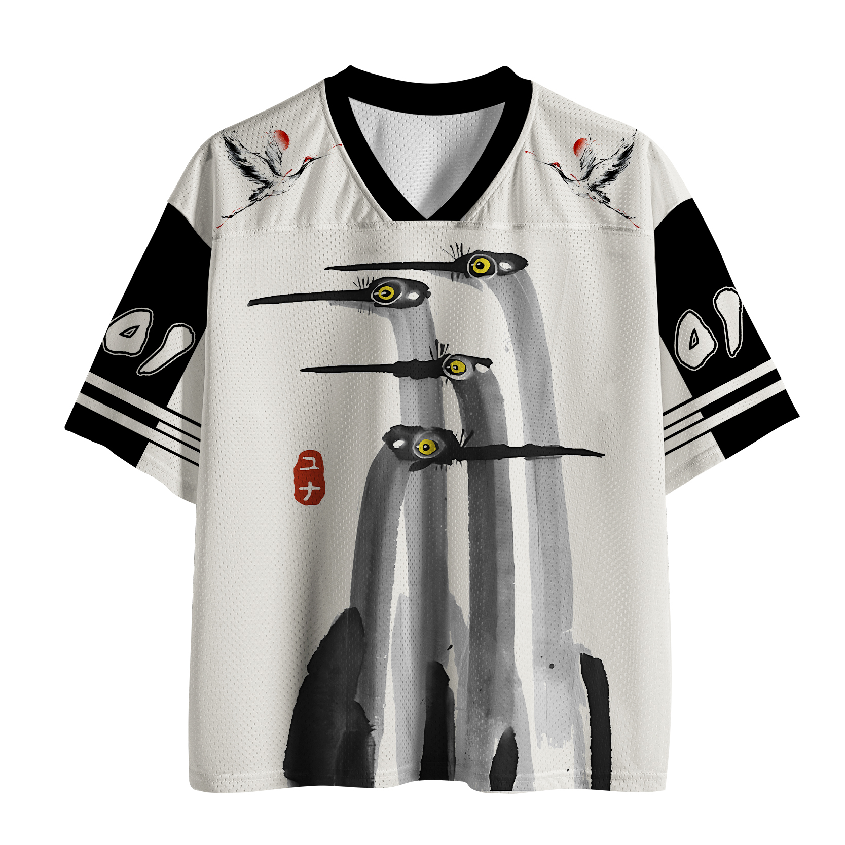 Tokyo-lion Japanese Crane Poster Mesh Jersey