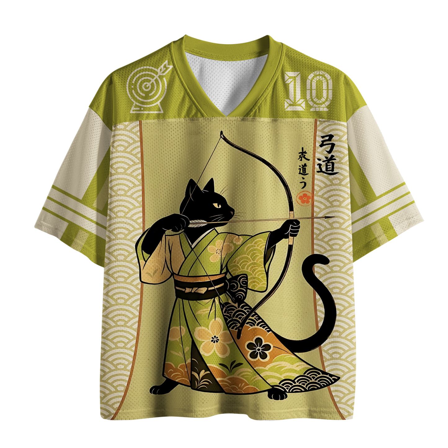 Tokyo-Lion Funny Japan Cat Archery Mesh Jersey