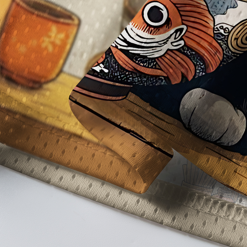 Tokyo-lion Fat Cat Eating Ramen Mesh Jersey