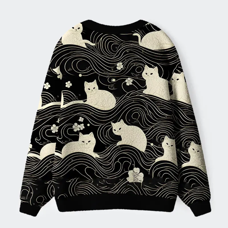 Tokyo-Lion Mysterious Cat Ugly Cardigan Sweater